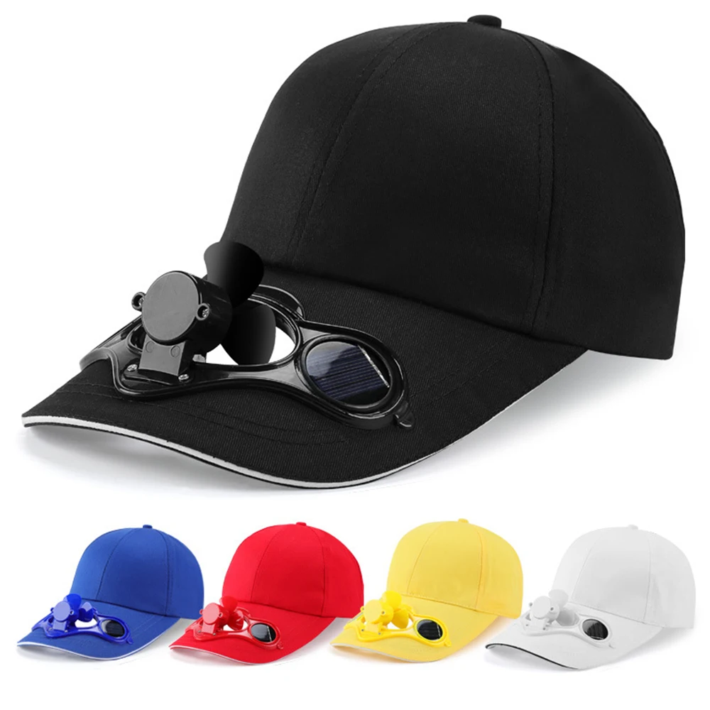 Customized Sun Solar Fan Cap Solar Power Hat Cap With Cooling Fan