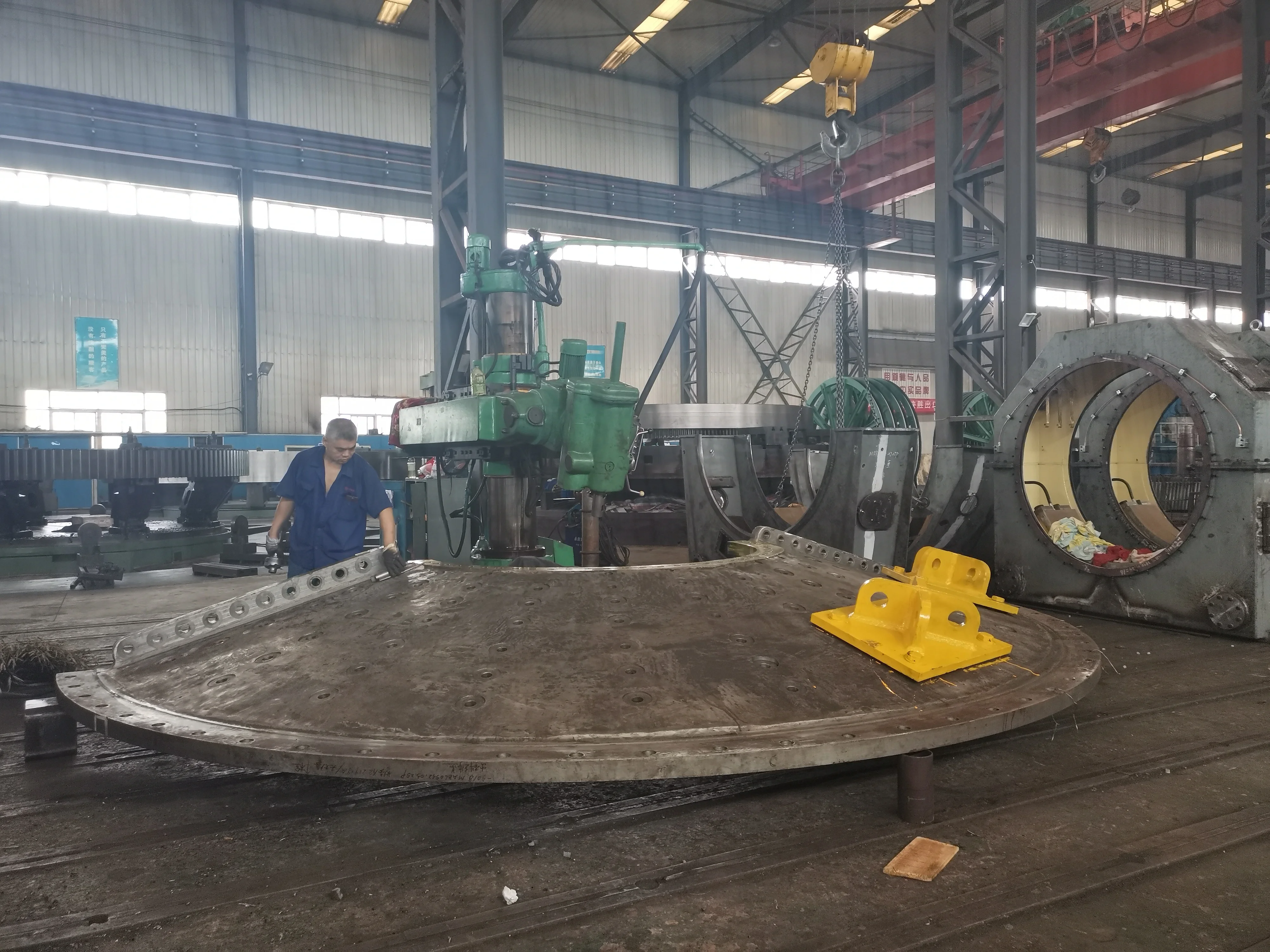 Customized Heavy Duty Cnc Lathe Machining Casting Cement Cap Ball Mill Heads Steel End Cover