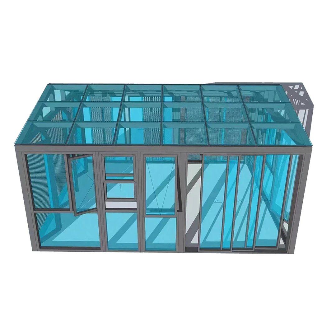 Customized Outdoor Aluminum Winter Garden Room House Glass Sunrooms Sunroom Glass House Aluminium Solarium Sunroom