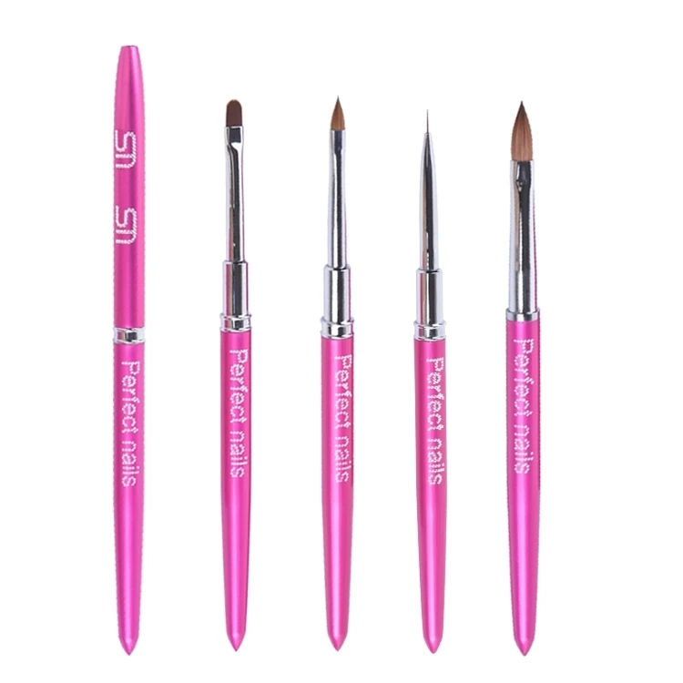 
Private Label Oem Crystal Metal Handle kolinsky Hair Custom Manicure Gel Brush ,Liner Nail Brush and 3D Acrylic Nail Art Brush 