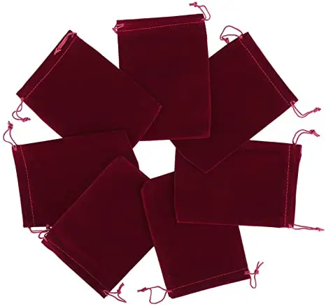 Personalized Bag Red velvet bags royal blue jewelry pouch suede pouch for Jewelry Gifts