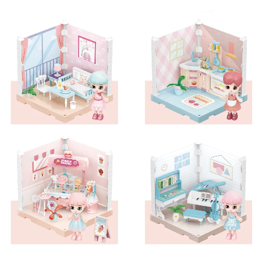2022 New Product Hot Sale Doll House Toys For Kids Girls Miniature Dollhouse Indoor And Princess Doll Plastic Play House