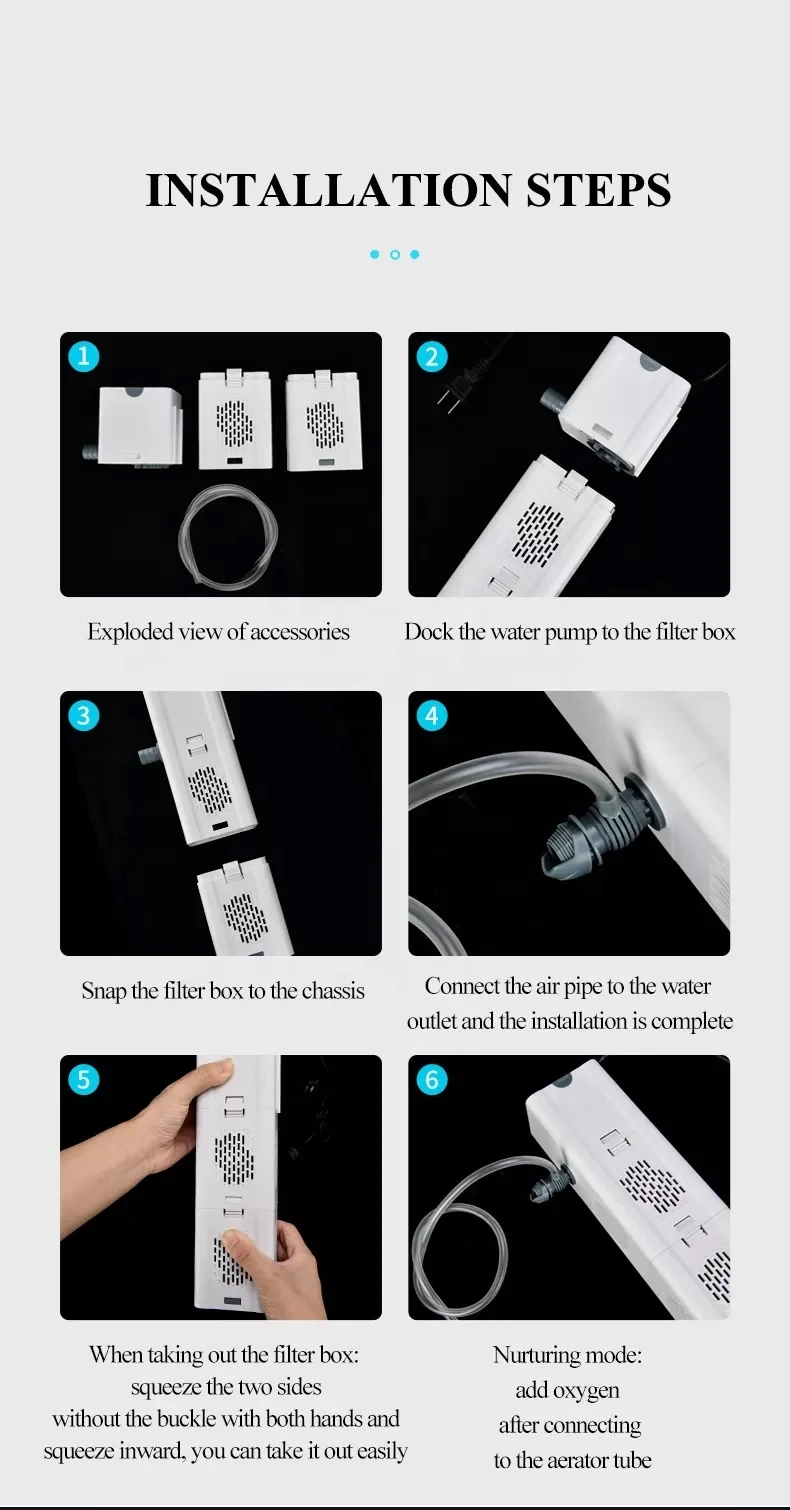 Shanchuan Aquarium Fish Tank Accessories Increase Oxygen Efficient Clean Fish Fank Cultivate Bacteria Aquarium Internal Filter