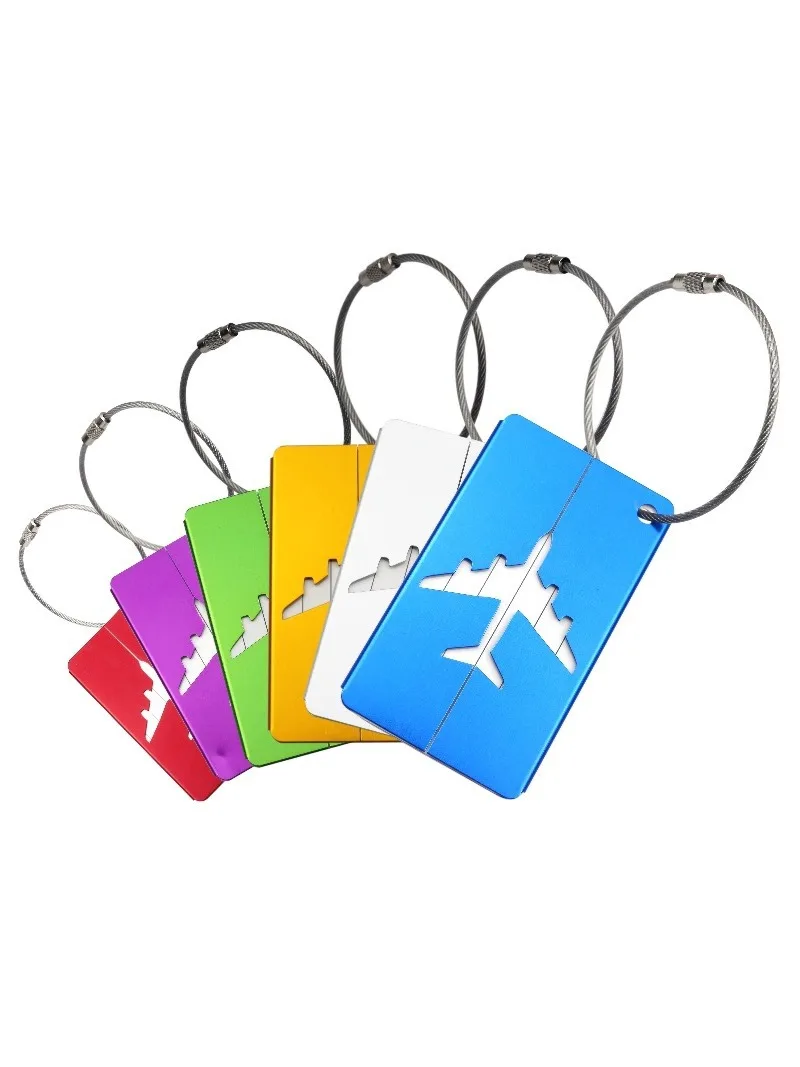 Custom Personalized Blank Aluminum Metal Luggage Tag Laser Cutting Black Anodized Metal Travel Luggage Tag