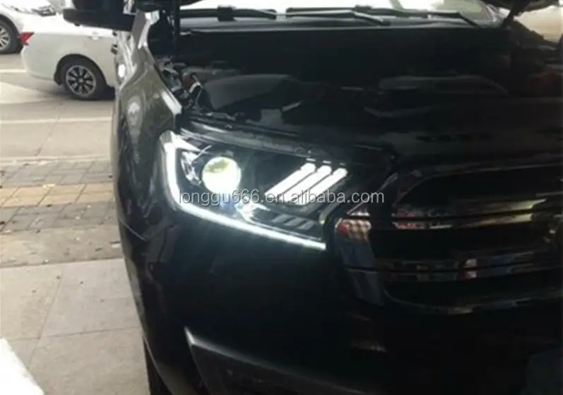 Car Styling Headlight For Ford Ranger Everest 2015-2018 Mustang Headlights LED Running lights Bi-Xenon Beam Fog lights