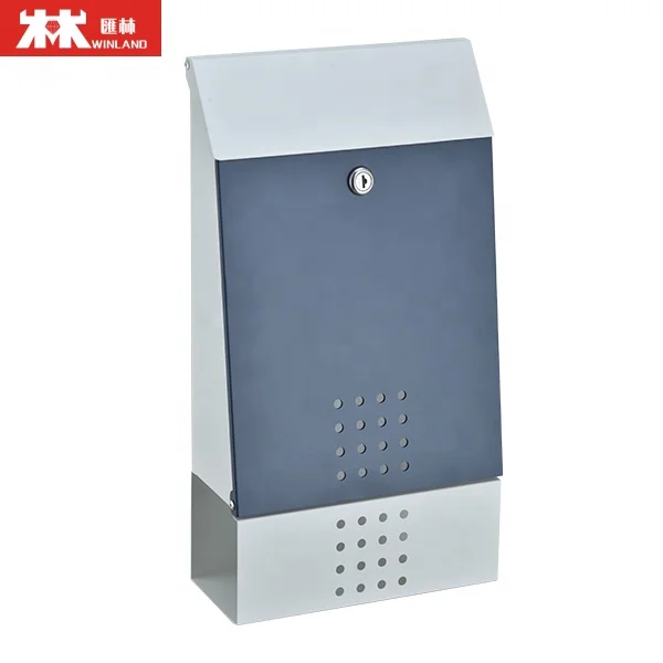 Winland Wall Mounted Alloy Metal Mini Mailbox with Newspaper Holder Apartment Type Door Cam Lock Post Box for Mail and Letters