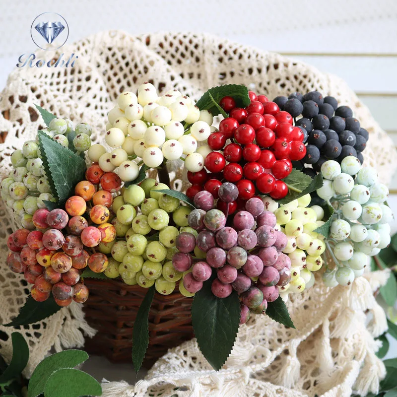 2022 New Short Branch Simulation Fruit Accessories Artificial Berry Living Room Deco Wedding Flower Arrangement Home Deco