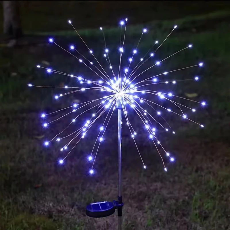Garden Outdoor 120Led Solar Garden Light Fairy Light Path Flower Bed Garden Decoration Solar Powered Firework Light