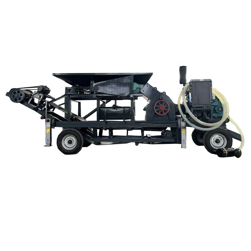 Hammer crushing machine soil concrete crusher diesel power