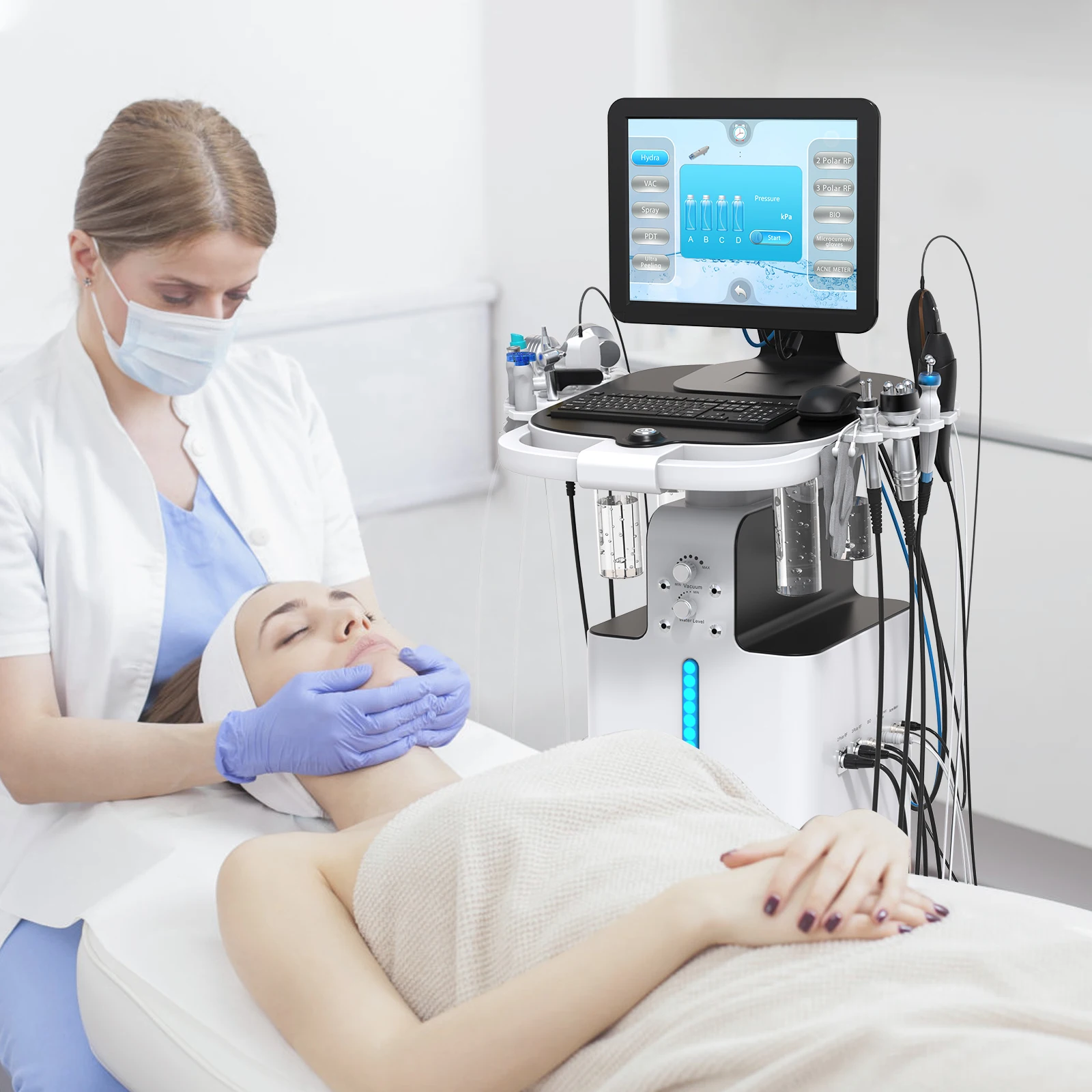 Аппарат для дермабразии лица H2o2 Aqua Peel алмазный пилинг и Hydrafaci 13 En 1 скребок подтяжки кожи увлажняющий