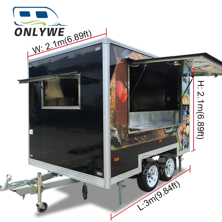 Mini mobile remorque imbissagen foodtruck trailer small mobile pizza coffee taco ice cream fast food trucks for sale in germany