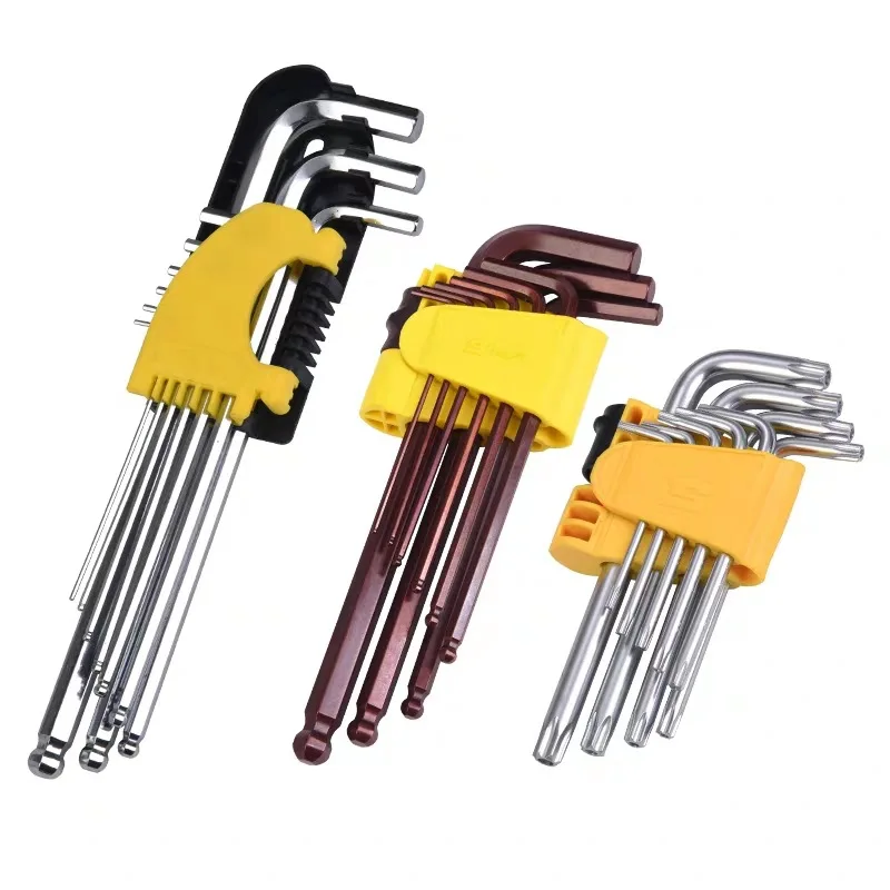 Ball End CRC Color Coated Allen Key Hex Wrench Set Home Repair Tool