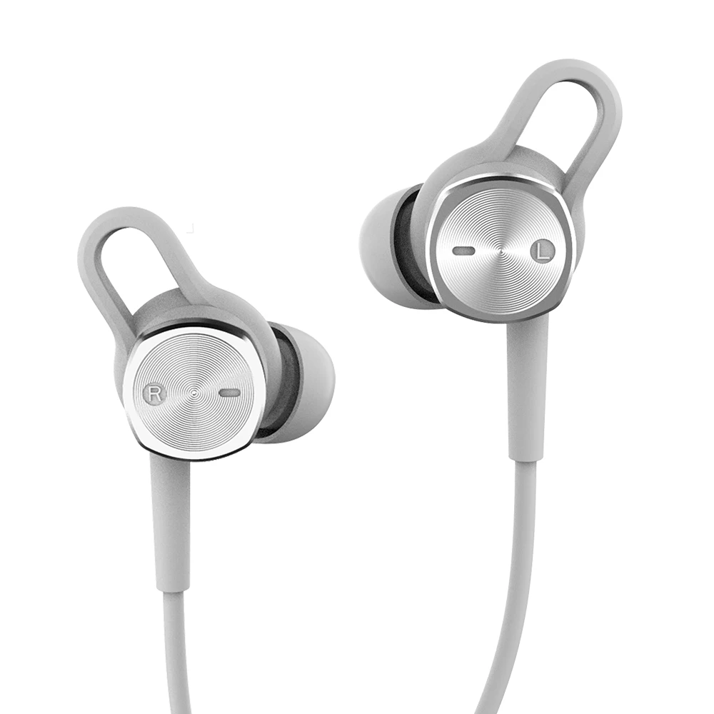 Fashion texture good neck ergonomic design fit skin button control LED indicator blinking sports wireless earphone