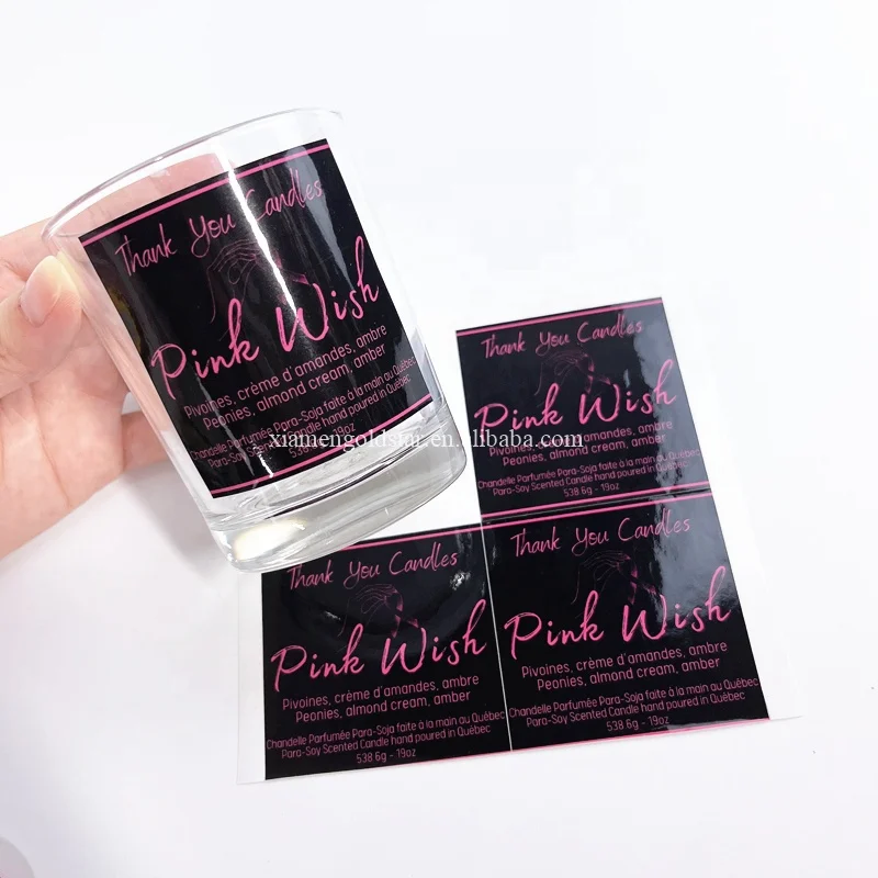 Custom Label Waterproof Strong Adhesive Gold foil Logo Sticker for Bottle Perfume Cosmetic Label Sticker by Rolls