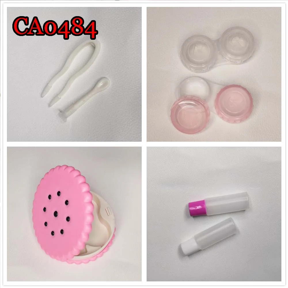 High quality contact lens case biscuit seasame cartoon travel box for Lenses CA0484