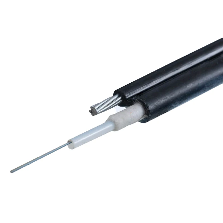 Outdoor Aerial Optical Fiber Cable 2 4 12 16 24 Core GYXTC8Y GYXTC8S GYTC8A FTTH Optic Drop Fig8 Type Cable with Steel Messenger