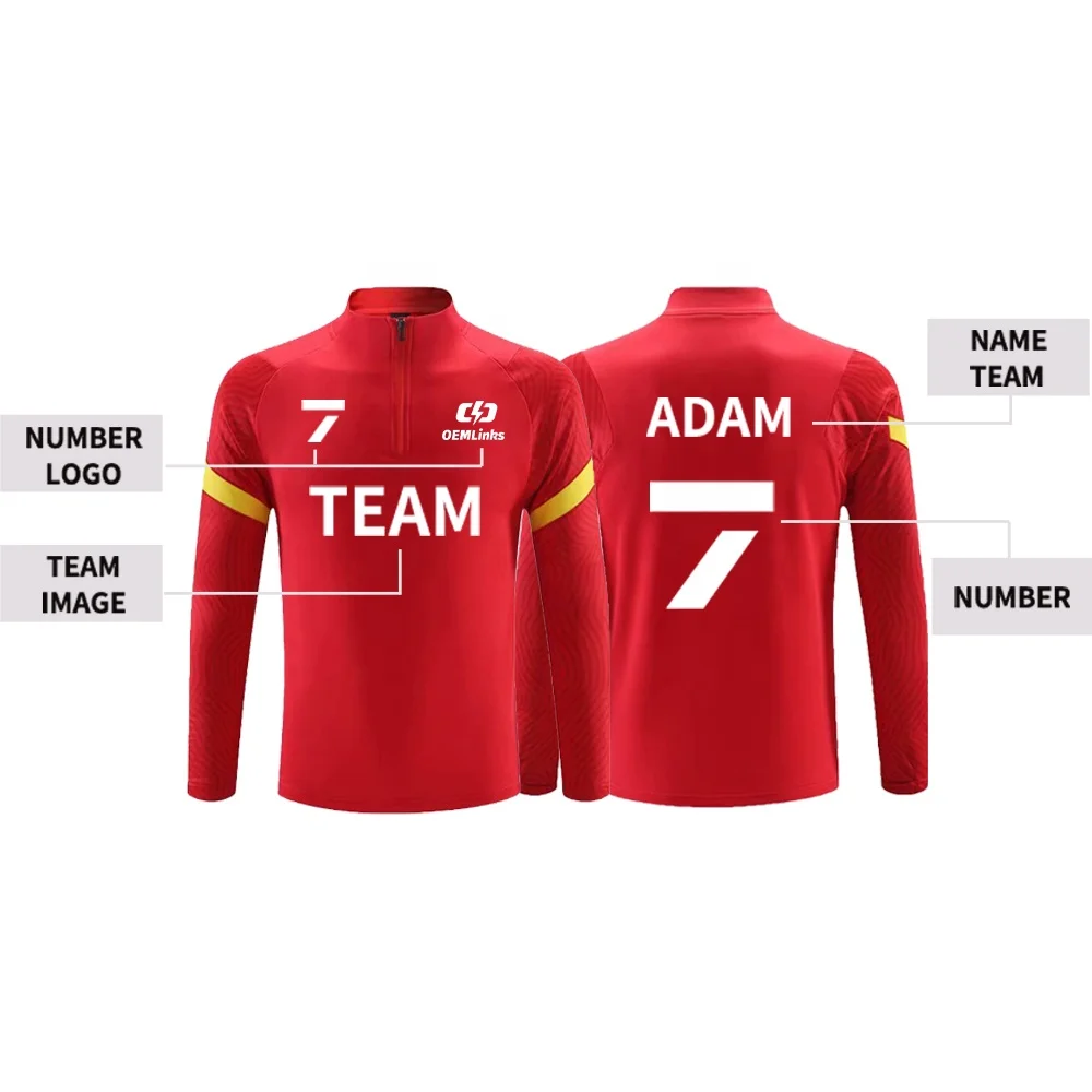 Customized Football New Jersey Long Sleeve Comfortable Breathable Football Training Jersey Football Uniforms