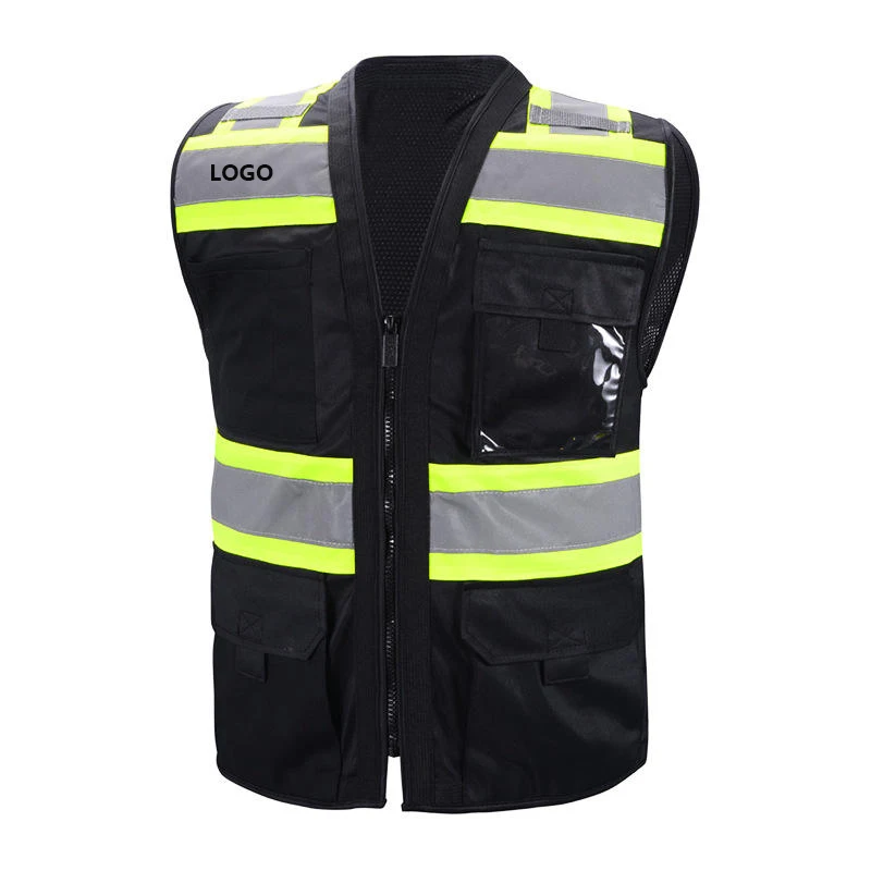 Custom Color Logo High Visibility Reflective Vest Unisex Size Guard Biker Safety Vest