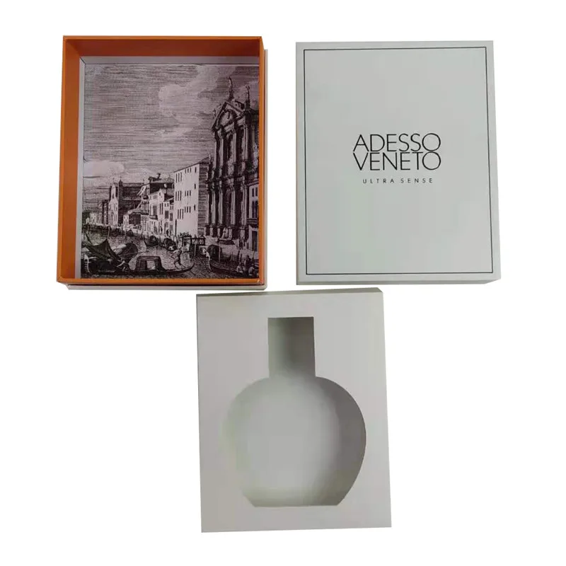 Индивидуальная переработанная белая Крафтовая Роскошная Подарочная коробка для духов 100 мл стеклянная Ароматизированная бутылка масла упаковка парфюма