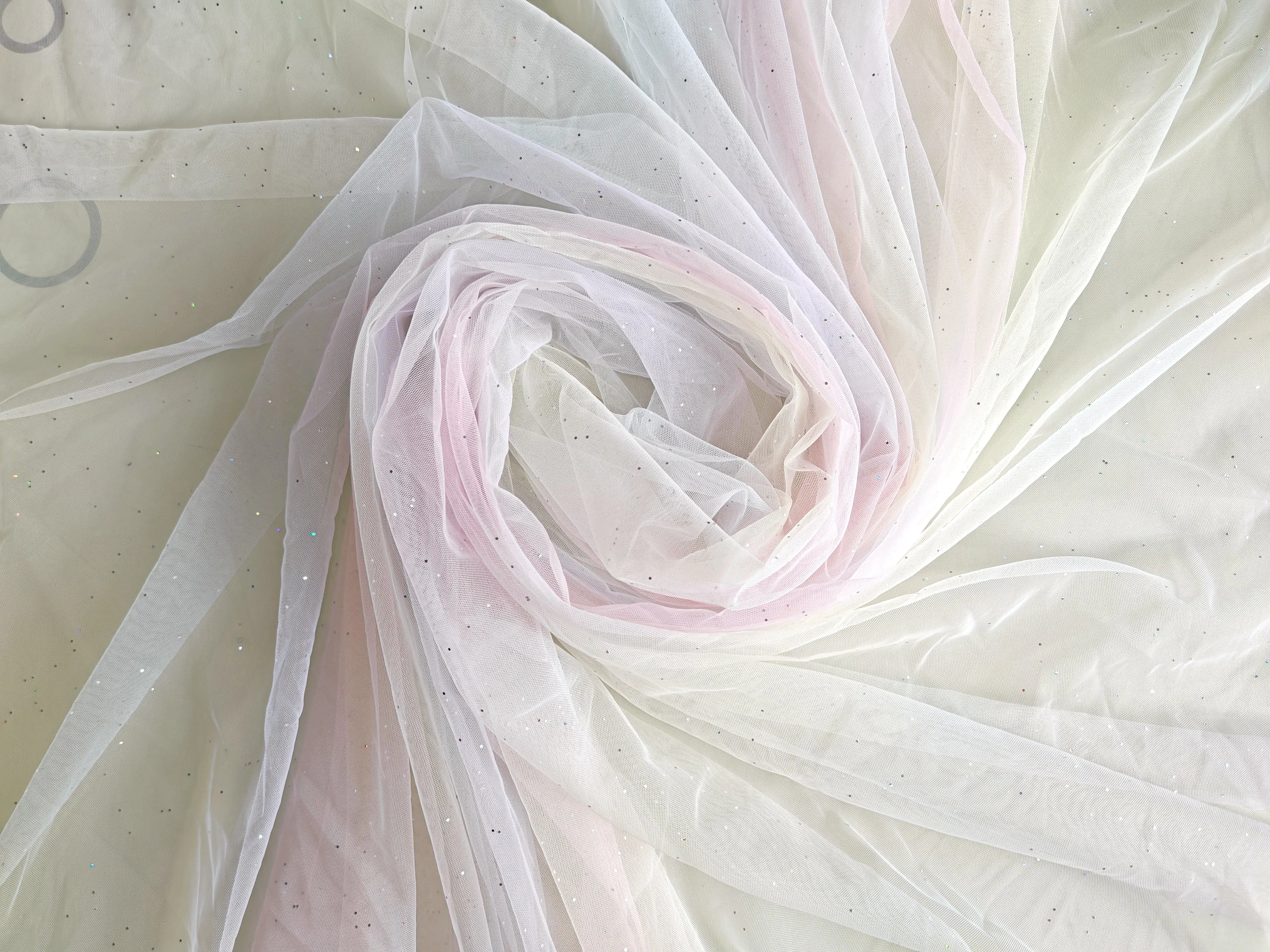 Rainbow Tulle-Print Mesh Dress 100% Nylon Lace Fabric Breathable and for Lingerie Garments Costumes Toys for Girls and Boys