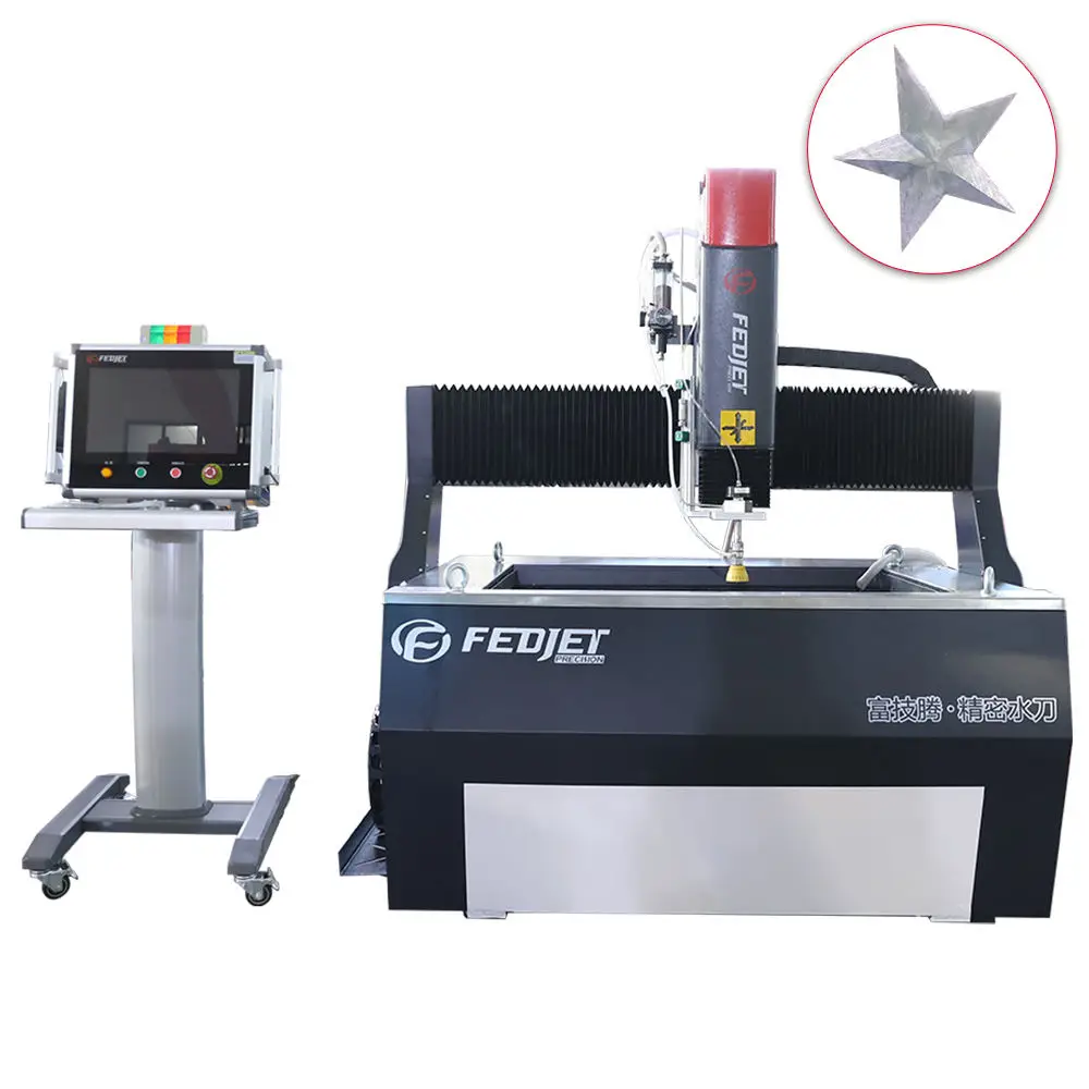China Famous brand PLC high pressure water jet cutter and pump water jet stone cutting machine for metal stone glass