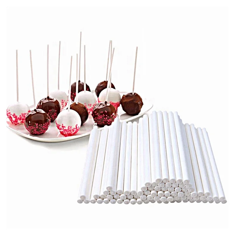 120*3.5 mm 2023 Factory Price Eco Friendly Food Grade Paper Lollipop Stick for Cake Pop Marshmallow Parties Anniversaries