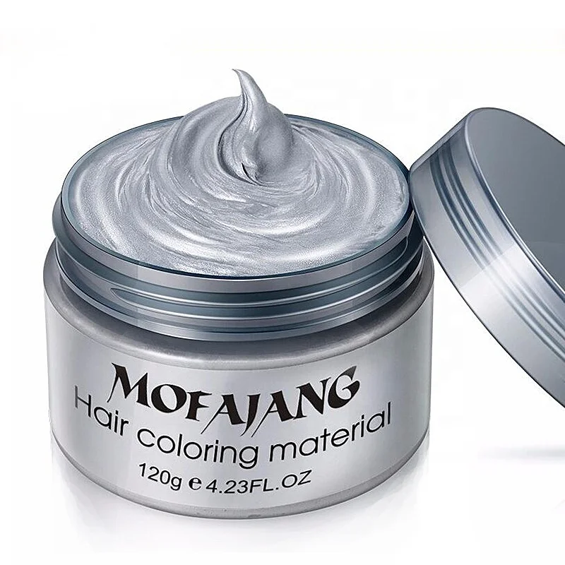 
MOFAJANG 120g Hold Temporary Hair Dye Gel Mud Easy Wash Hair Coloring Styling Wax Hair Color Promades Wax Silver Ash Grey 