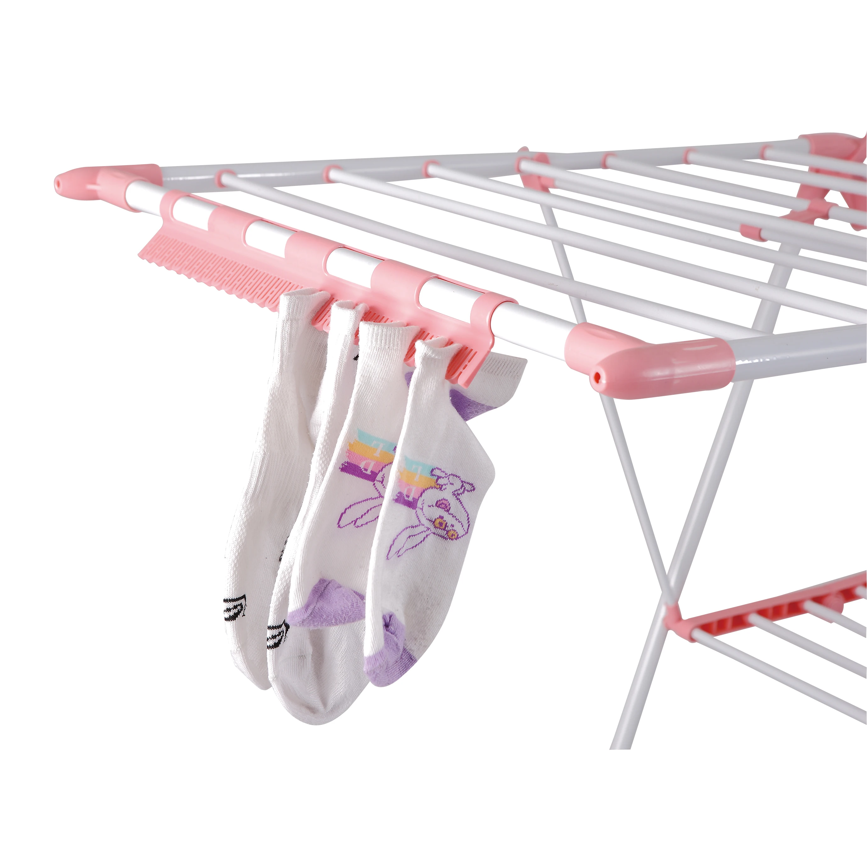 High Level Stainless Steel 2 Tiers  Wing Shape Free Standing Laundry Drying Rack Multifunctional folding Clothes Dryer Clothes H