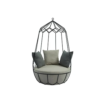 Hot Selling Outdoor Patio Furniture Garden Balcony Foldable Egg Shaped Mail Packing Rattan Rope Basket Hanging Swing Chair