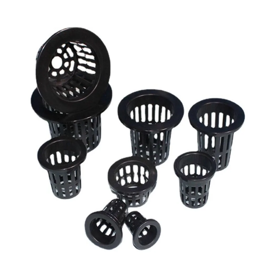 2 Inch Nursery Black Plastic Net Pots Hydroponics Aquaponics Slotted Mesh Pot