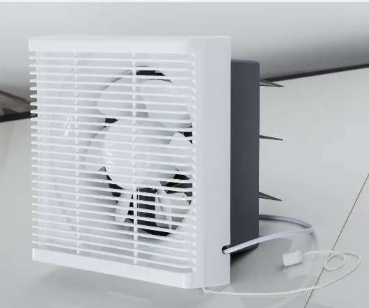 4 6 8 Inch Plastic Square Bathroom Kitchen  LED Ceiling Fans light Wall Mounted Window Shutter Ventilation Air Extractor Fan