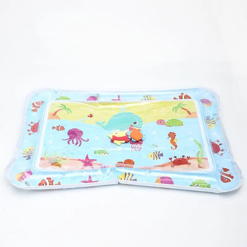 High Quality Wholesale 0 To 24 Months En71 Educational Toy Tummy Time Plastic Pvc Inflatable Baby Water Play Mat For Baby