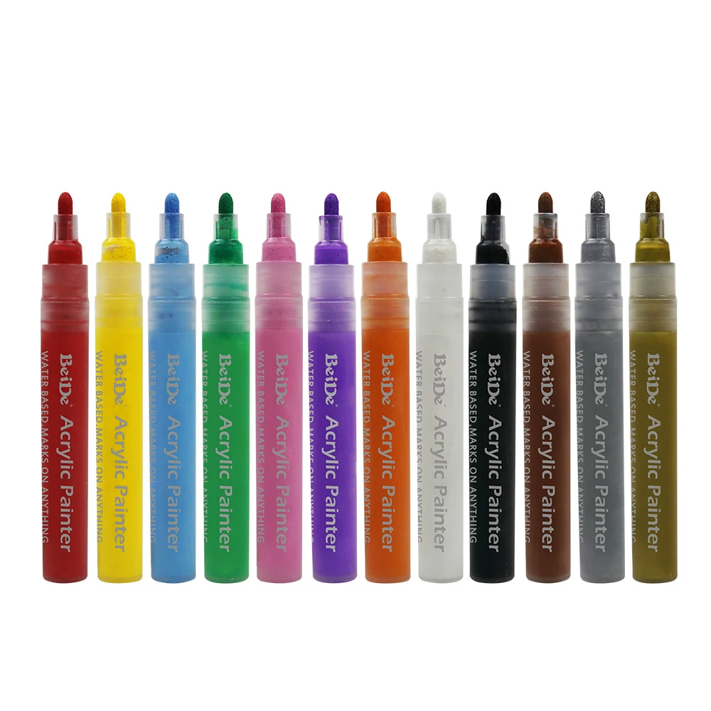 Permanent 98 colors water-based acrylic paint markers for rocks, stone, metal, pottery, plastic, wood