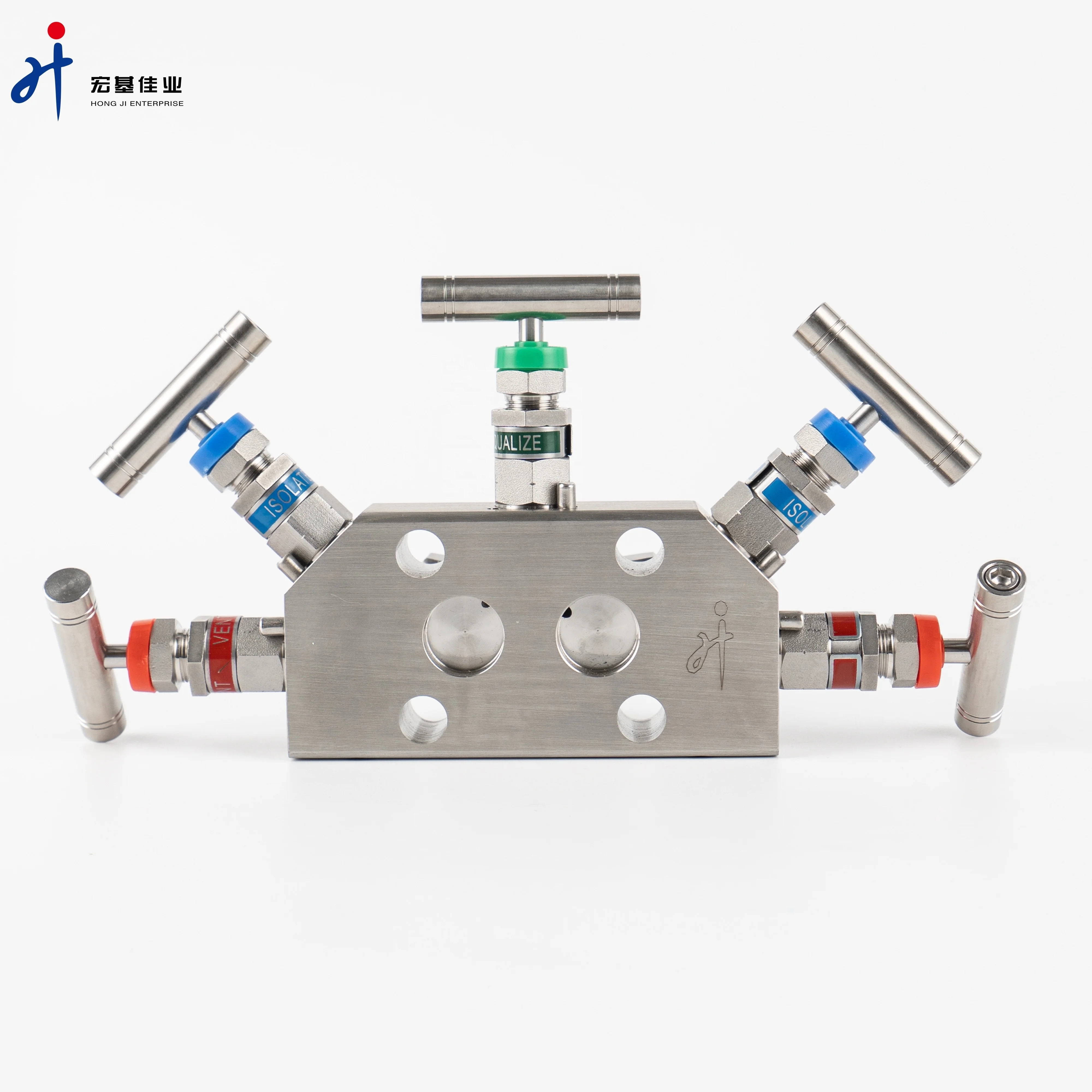 Hongji coplanar flange integrated five-valve manifold For differential pressure transmitter