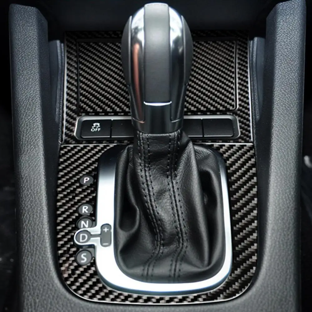 Car Interior Carbon Fiber Cigarette Ash Holder Panel auto sticker Ashtray Storage car decal For VW Golf GTI R MK6 Automatic