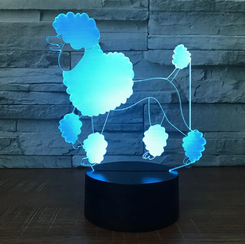 
Shopify дропшиппинг, пудель 3D chlidrens настольная лампа сенсорный ночник акриловые светодиодные ночники 
