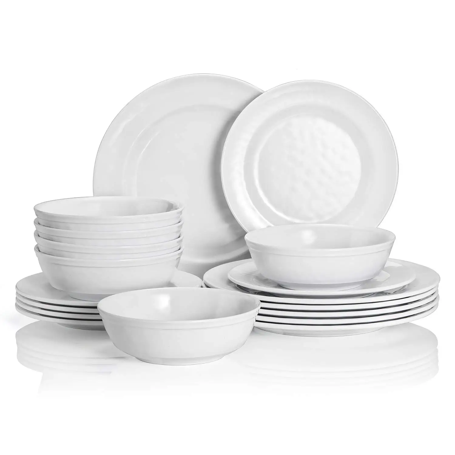 High Quality Restaurant Pure White Dinnerware Set Over Size Unbreakable Melamine Plate Dishes Set