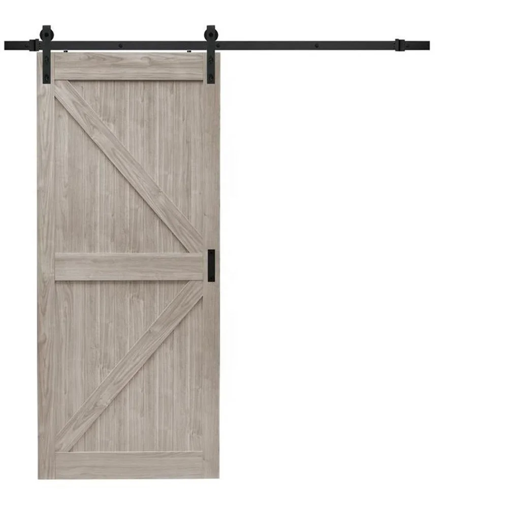 American Style Barn Door Sliding Door Modern Composite Veneer Wooden Sliding Barn Doors for House