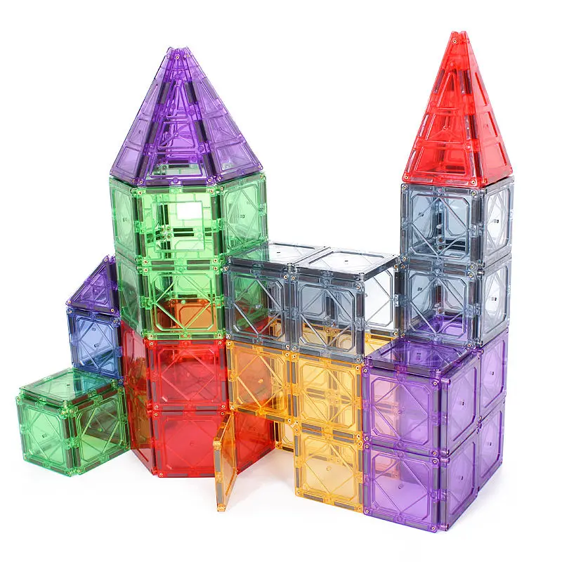 Custom Kids Cossy 3D Triangle Magnetic Tiles Toys ABS Plastic Magnet Toy For Boys And Girls