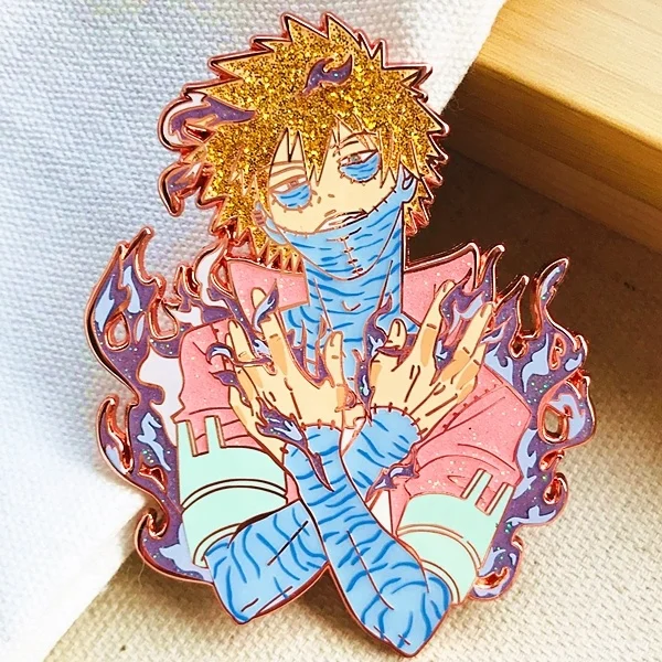 Lapel Pin Custom enamel pin Direct Maker Rose Gold Metal Plated Screen Print Glitter Glow  Fantasy Hard Enamel Anime Lapel Pins