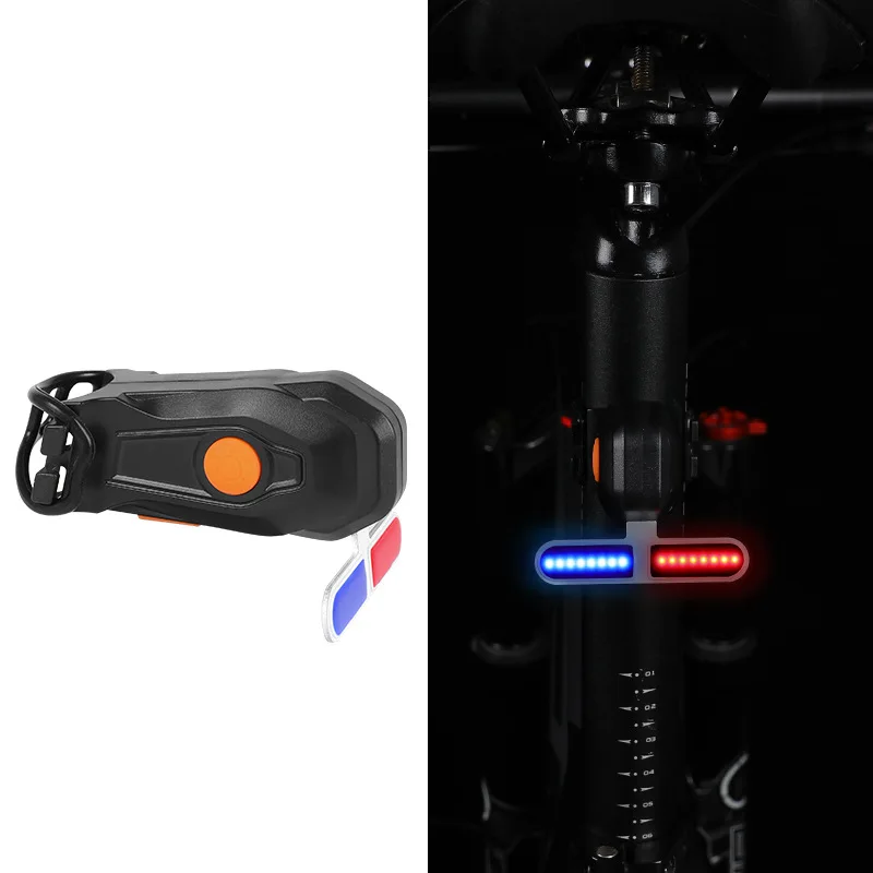 USB Rechargeable Cycling Bike Taillight Flowing Flash LED Rear Lamp ABS Material Bicycle Tail Lights COB Battery Power Supply