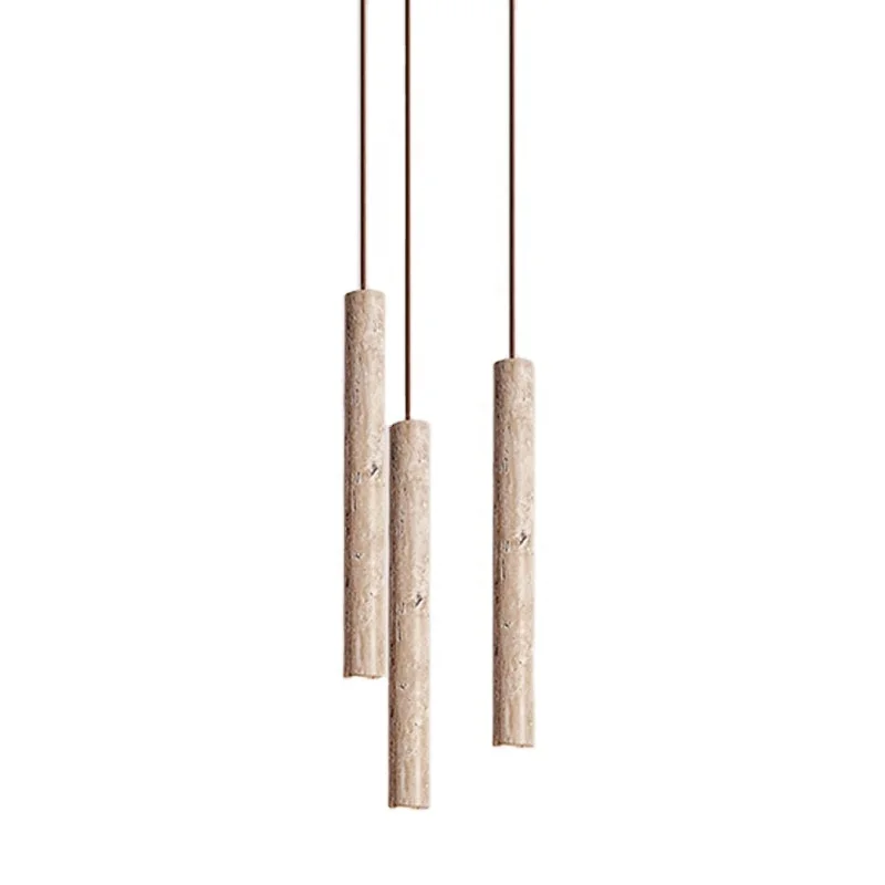 Nordic Ultra-Fine Cylindrical Creative  yellow Marble Small Droplight Simple Design Restaurant Ertical Led Decorative Pendant La