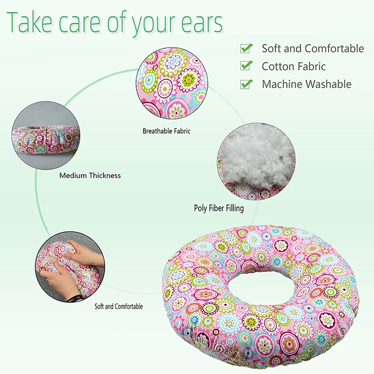 Wholesale Ear Donut Pillow Custom Size Beads Side Sleeping Donut Round Pillow For Ears Pain