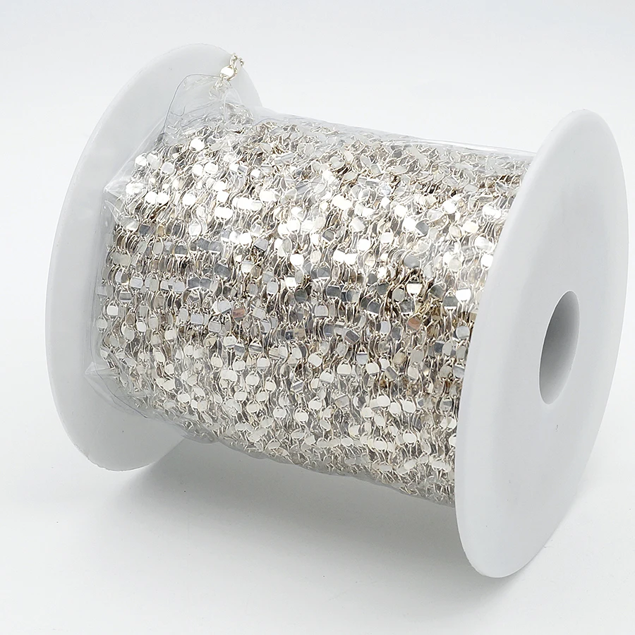 Factory wholesale solid silver shiny S925 semi-finish chain for jewellery making