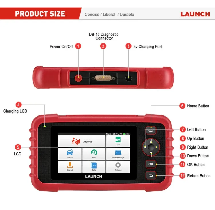 4 системы сканирования escaner Launch crp 129x X431 CRP129X OBD2 Диагностика для ухода за