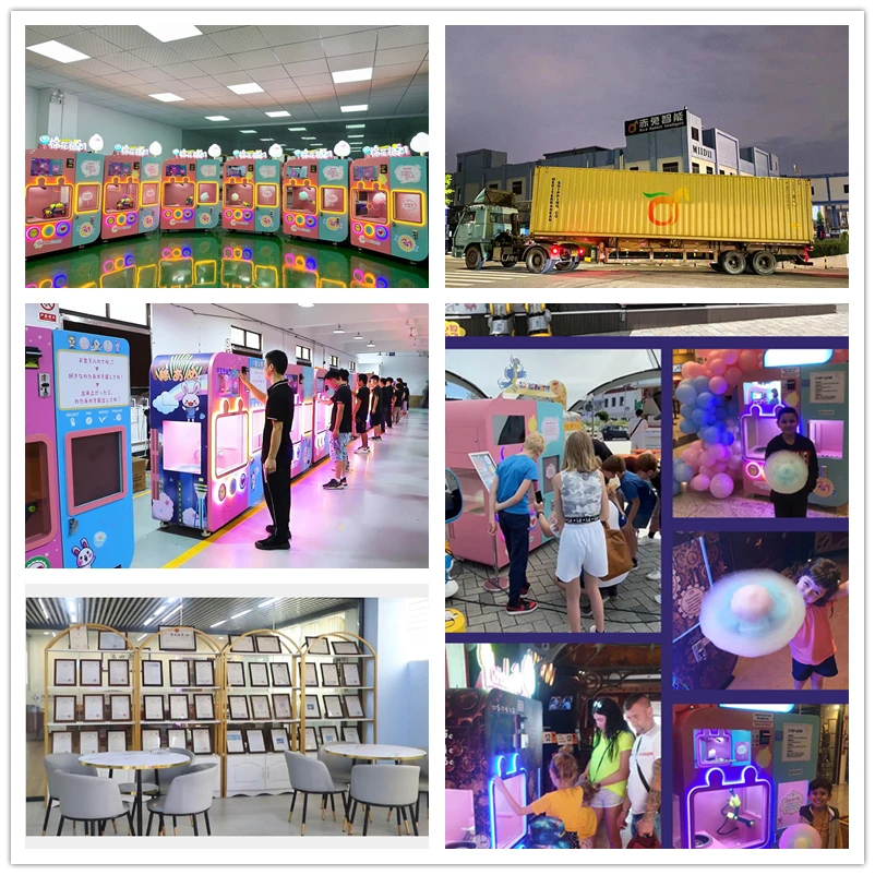 Red Rabbit 2024 Latest 144 Kind Patterns Automatic Cotton Candy vending  Machine Commercial Source Factory