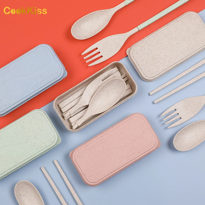 2024 складной нож-вилка для ложки 4 шт. столовые приборы из нордической пшеничной соломы переносные складные пикника путешествий