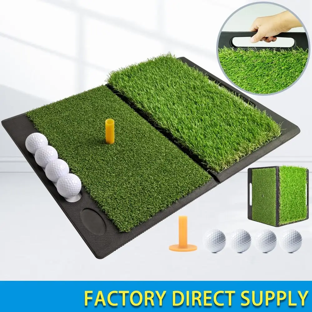 Custom-made 15mm Thickness Golf Mat Golf Training Mat Foldable Golf Grass Mat For Indoor and Outdoor Practice