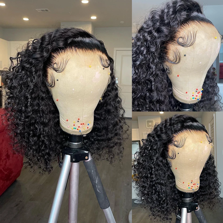 Cheap Kinky Curly Human Hair Short Bob Wigs Human Hair Swiss Lace Front Hd Lace Frontal Wigs 13x6 Hd Human Hair Lace Front Wigs