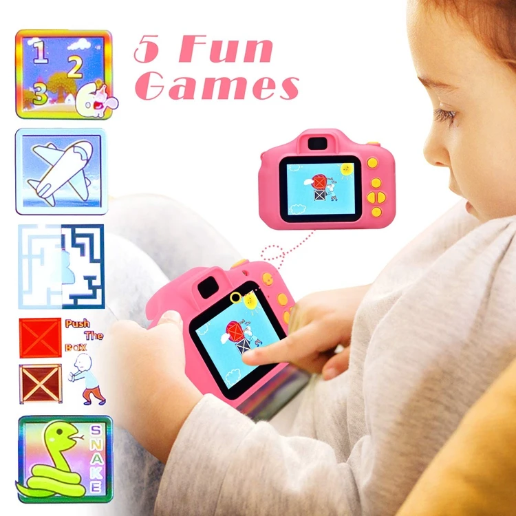 Factory Made Dropship Kids Camera Children Mini Digital Camera Cute Cartoon Cam 13mp Slr Toys For Birthday 2 Inch Screen